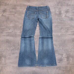 Miss Salvage Bell Bottom Flair Bootcut Low Rise Midwash Denim Pant's